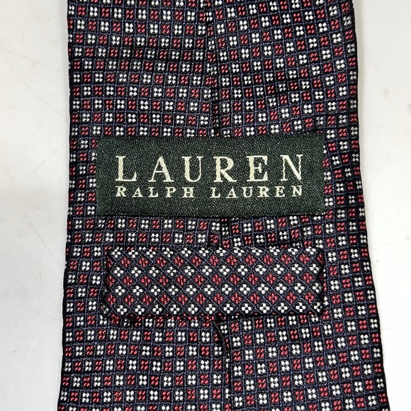 Lauren Ralph Lauren Other - Vintage Lauren Ralph Lauren Silk Neck Tie Geometric Pattern Red Blue Made in USA